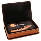 Leatherette 2-Piece Wine Tool Set
