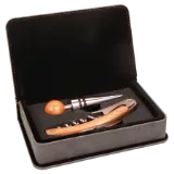 Leatherette 2-Piece Wine Tool Set