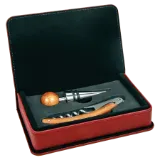 Leatherette 2-Piece Wine Tool Set