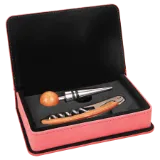 Leatherette 2-Piece Wine Tool Set