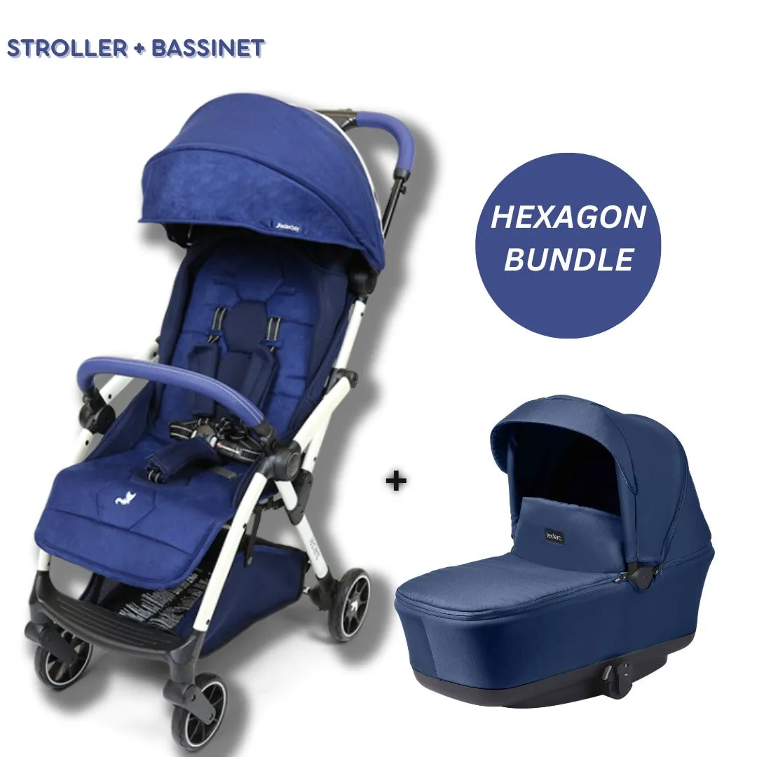 Leclercbaby Bundle Hexagon Monte Carlo Blue (Stroller   Bassinet)