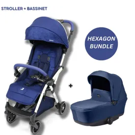 Leclercbaby Bundle Hexagon Monte Carlo Blue (Stroller   Bassinet)