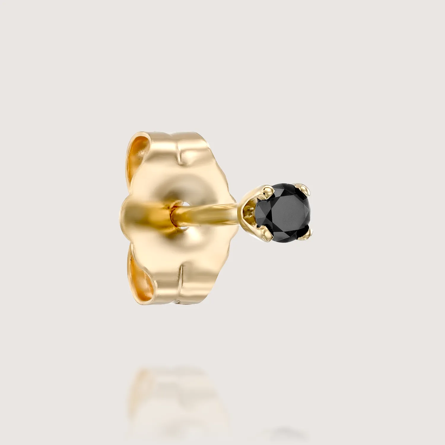Martina Gold Earring 2mm Black Diamond