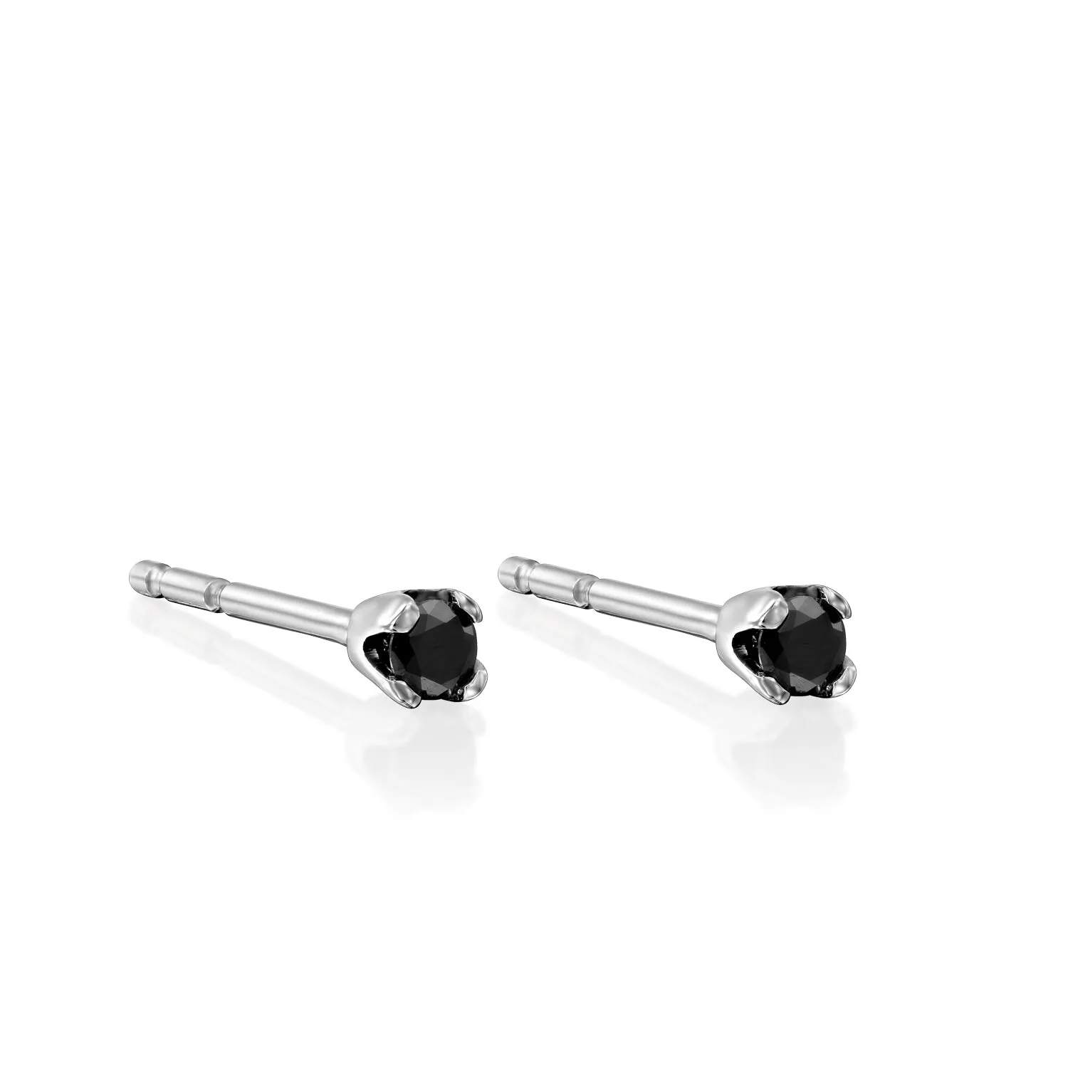 Martina Gold Earring 2mm Black Diamond