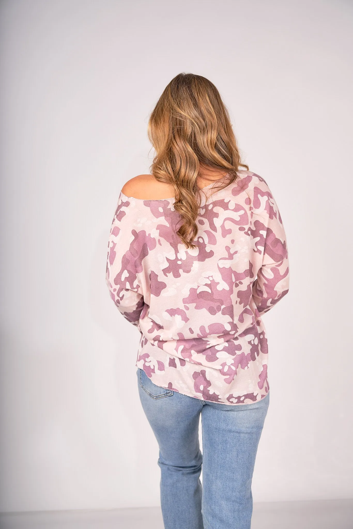 Metallic Camo Printed Top