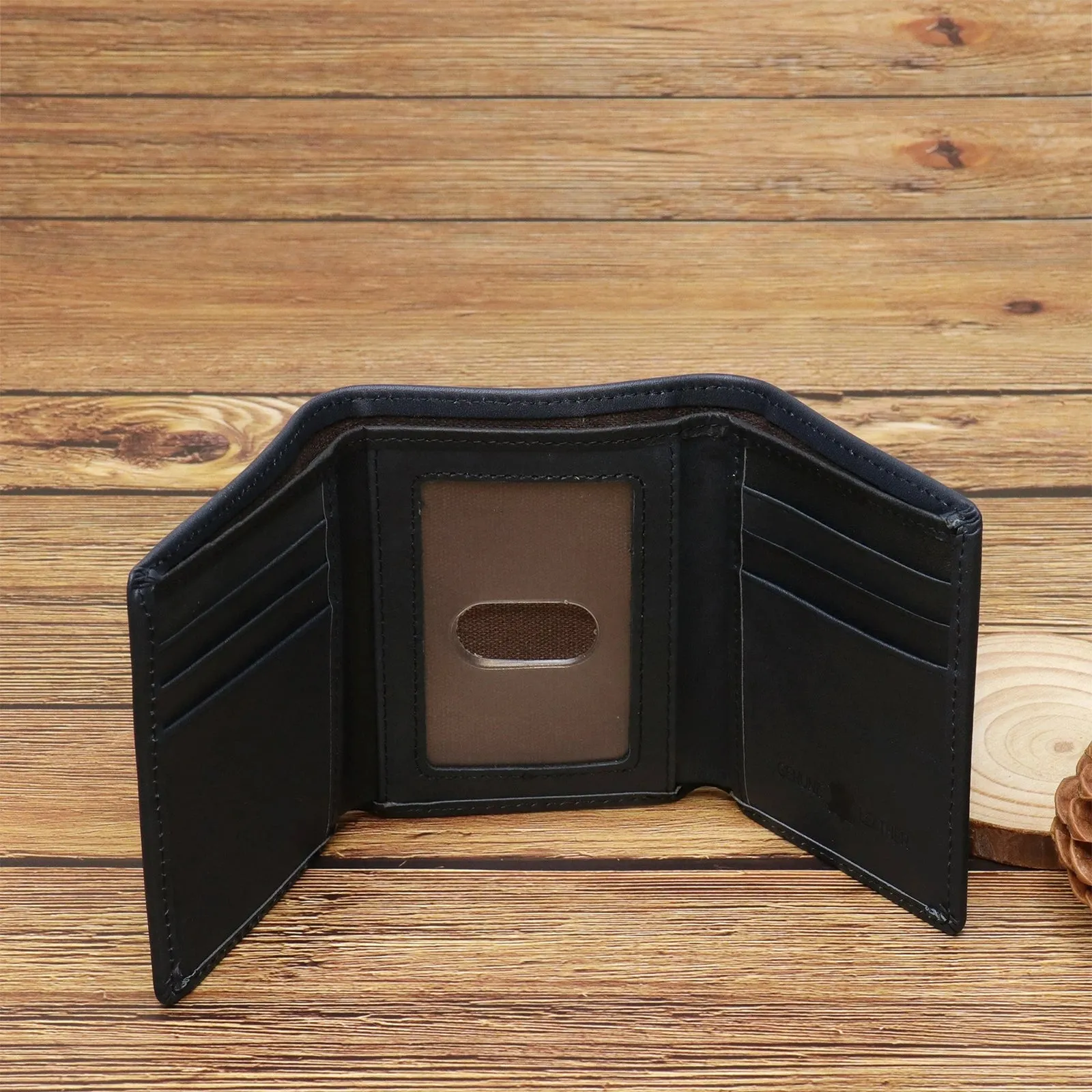 Montana West Genuine Leather Men's Tri-Fold Wallet