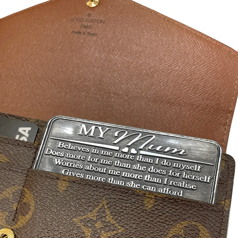 Mothers Day Gift I Love You Mum Sentimental Metal Wallet or Purse Keepsake Card Gift- Cute Gift Set From Daughter Son For Women