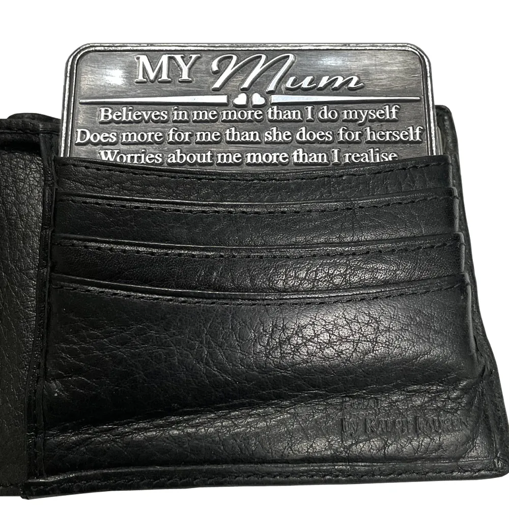 Mothers Day Gift I Love You Mum Sentimental Metal Wallet or Purse Keepsake Card Gift- Cute Gift Set From Daughter Son For Women