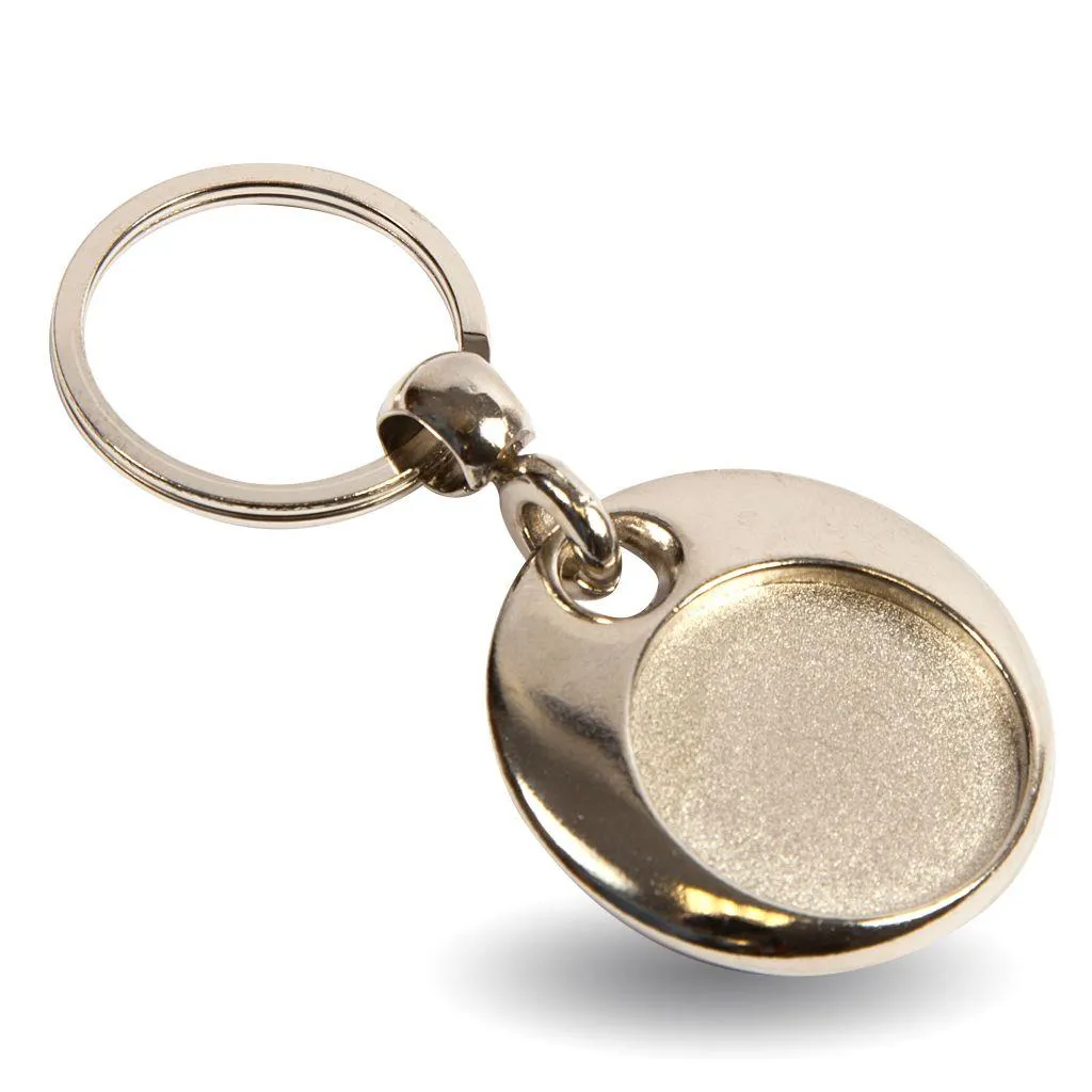MT-25D Round Blank Metal Photo Insert Keyring - 25mm - Pack of 10