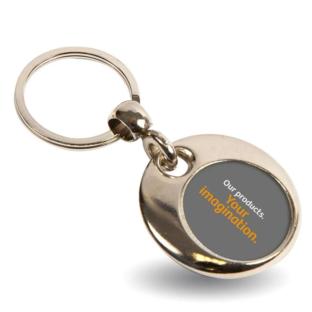 MT-25D Round Blank Metal Photo Insert Keyring - 25mm - Pack of 10