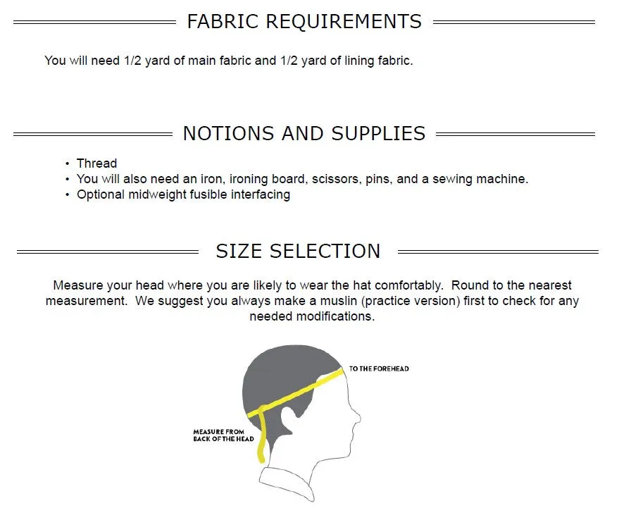 Nantucket Bucket Hat PDF Sewing Pattern