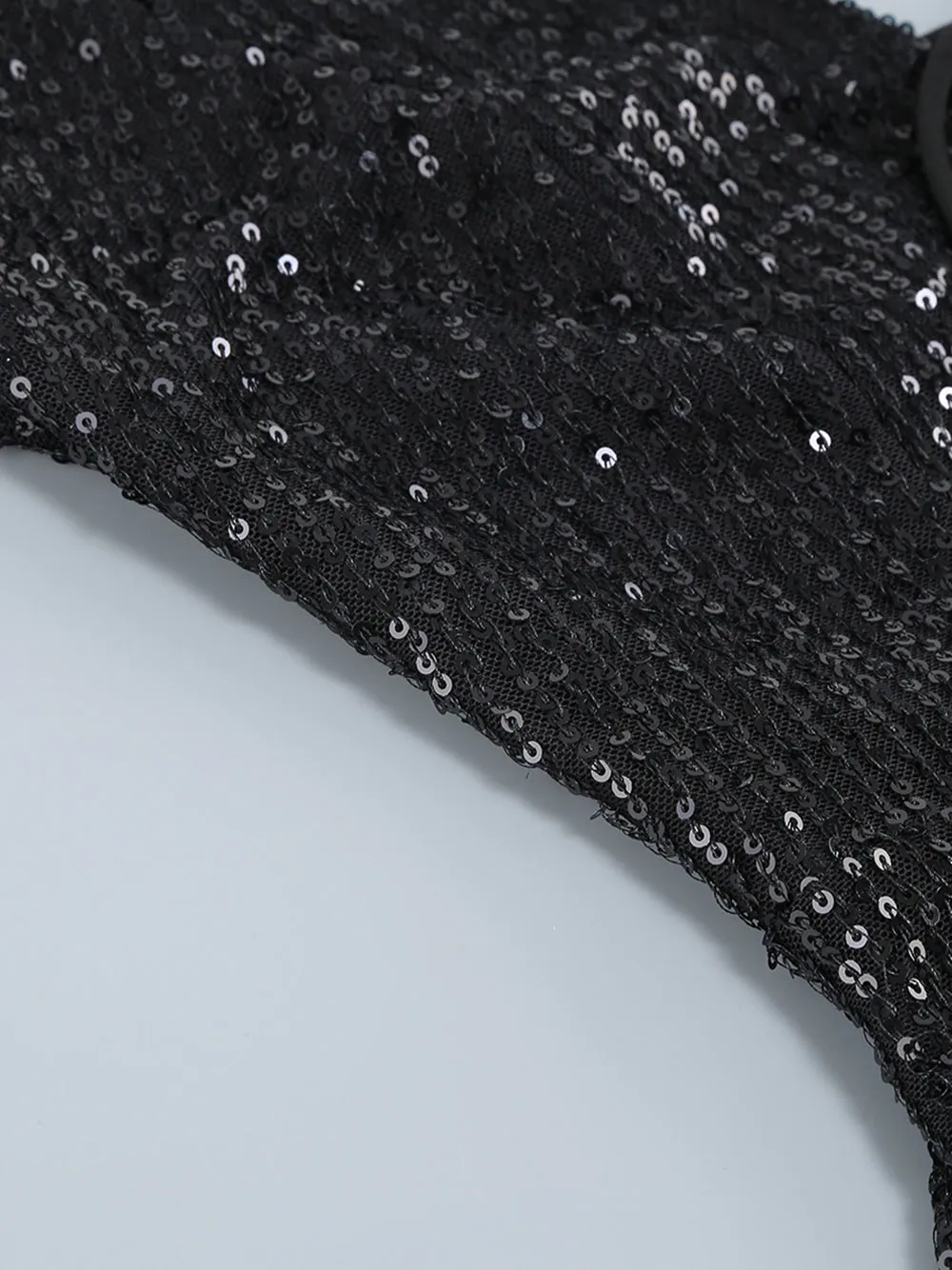 NIKA Sequin Mini Dress in Black