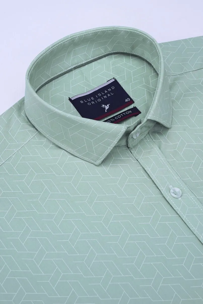 Olive Maze Print -Full-Stain Proof