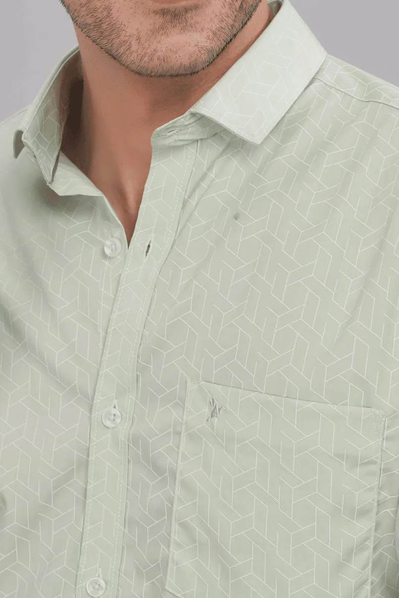 Olive Maze Print -Full-Stain Proof