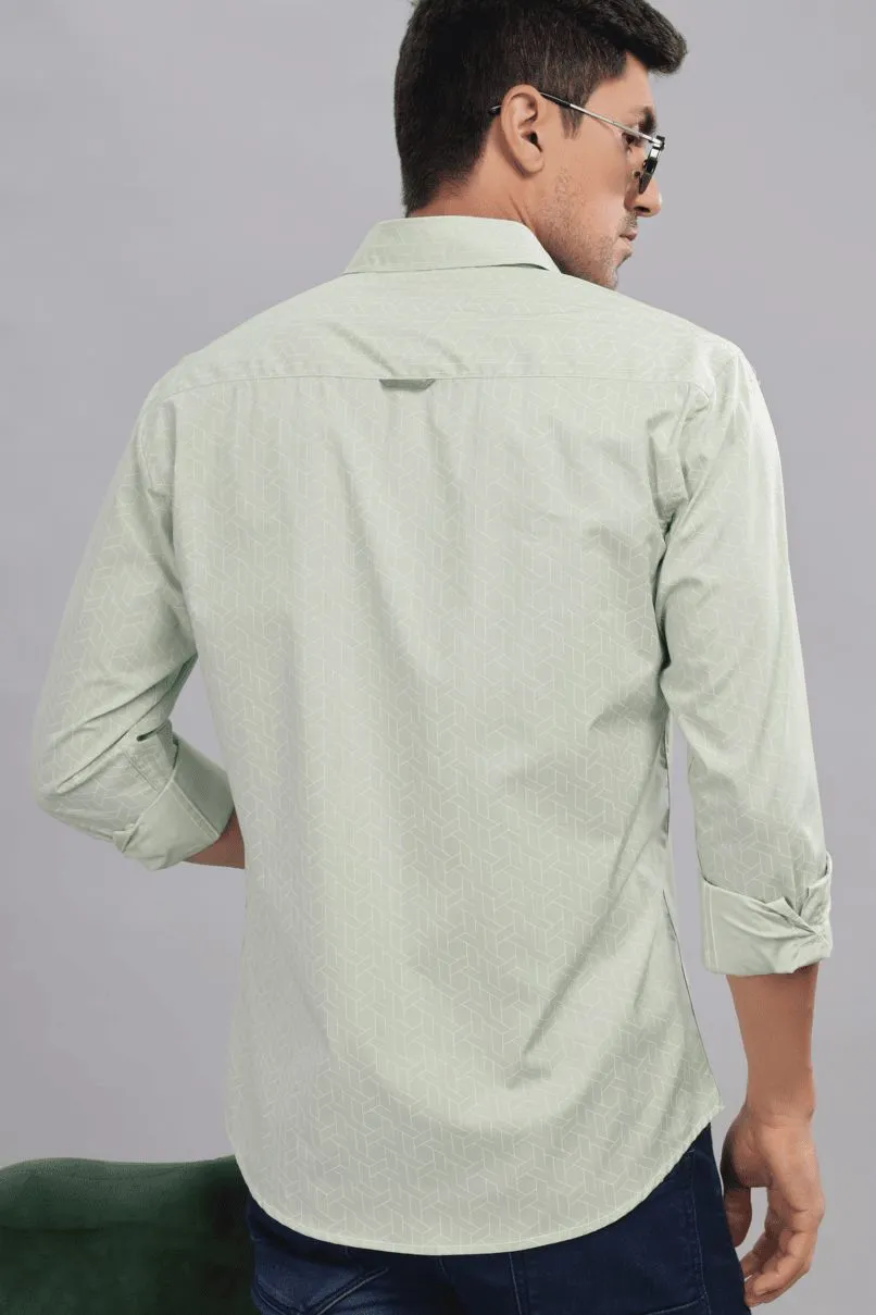 Olive Maze Print -Full-Stain Proof