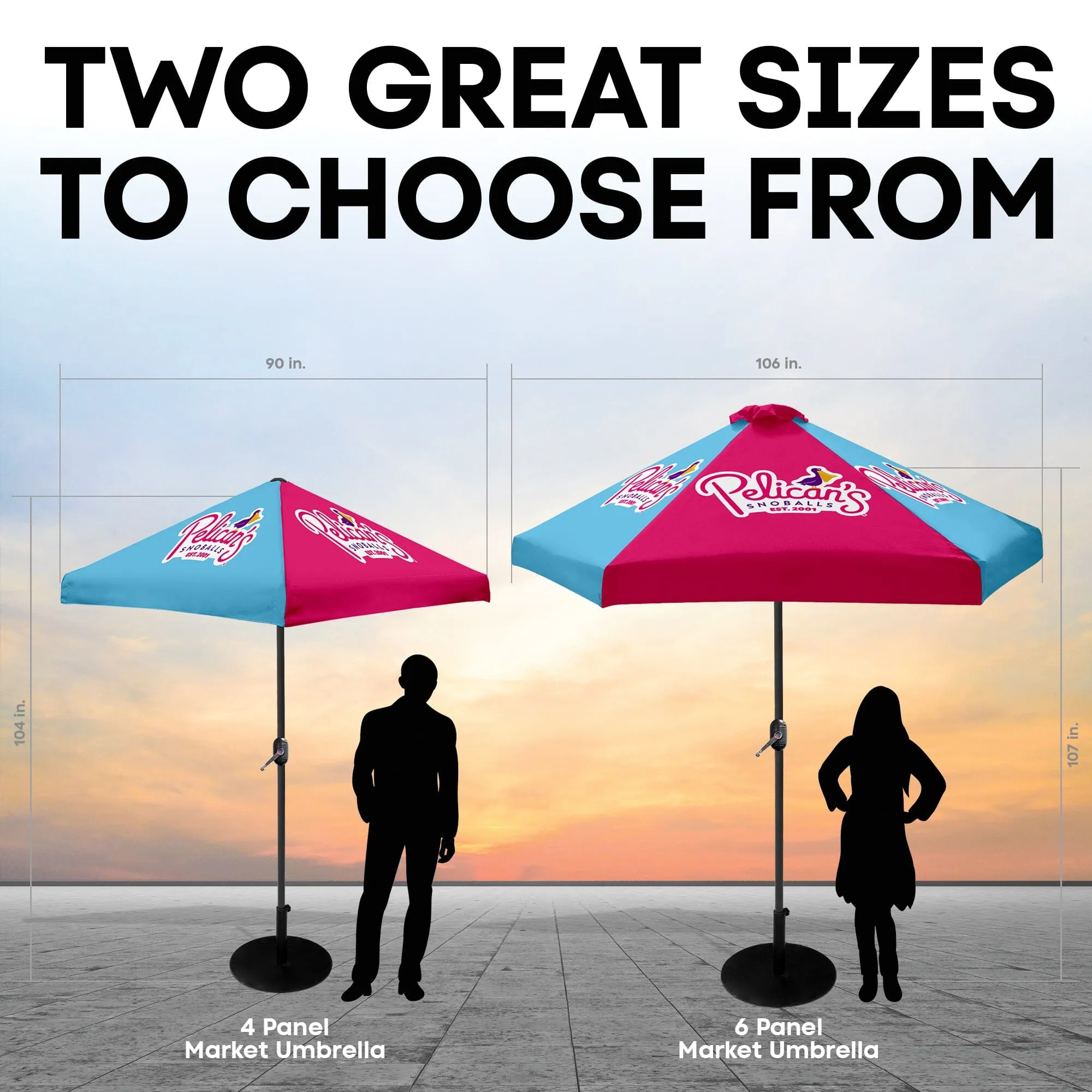 Pelican's Snoballs Large Market Umbrella (6-Panel)