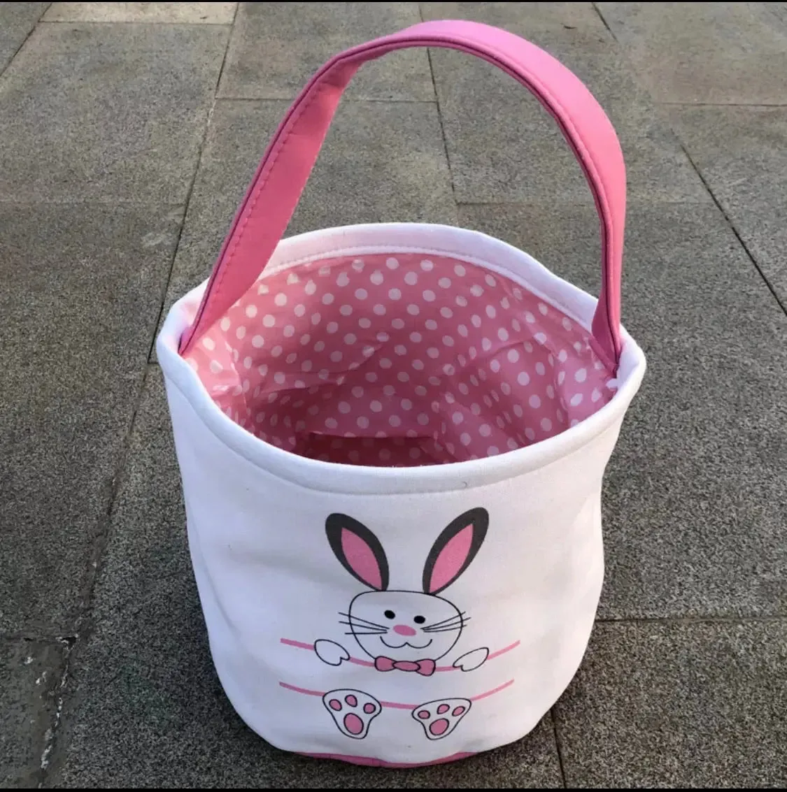 Pink Easter Basket Bunny Bags / Bucket x 1 pc