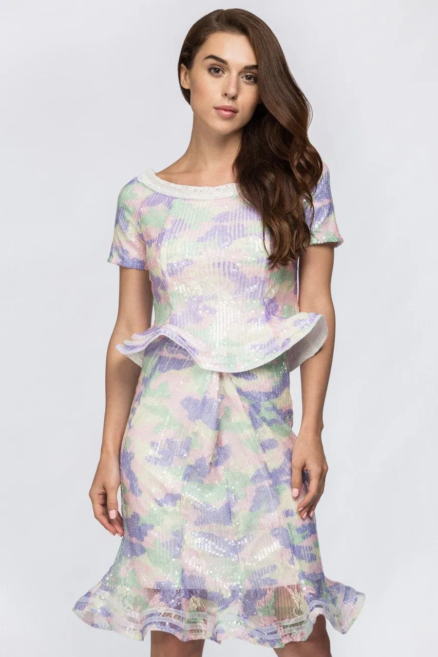 Purple Candy Off The Shoulder Peplum Midi Dress