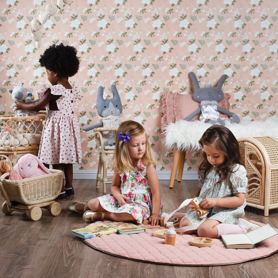Quilted Cotton Playmat - Dusty Pink