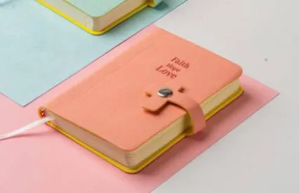 "Faith, Hope, Love" Cross-Embossed Mini Notebook with Snap Closure, Pocket-Sized Journal, Four Color Options
