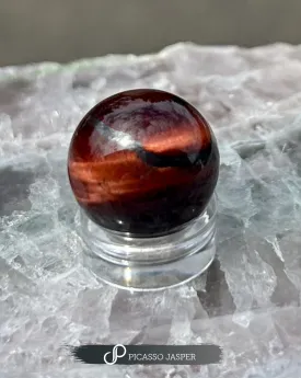 Red or Golden Tiger Eye, Mini Sphere Crystal - Prosperity, Courage, Strength   Protection