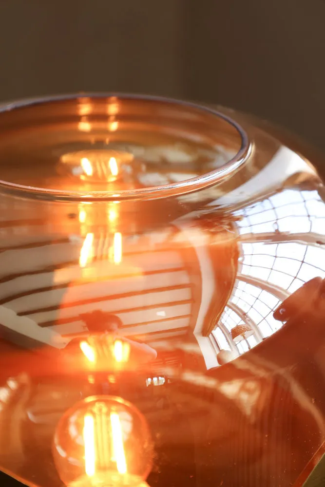 Retro Golden Glass Tripod Table Lamp