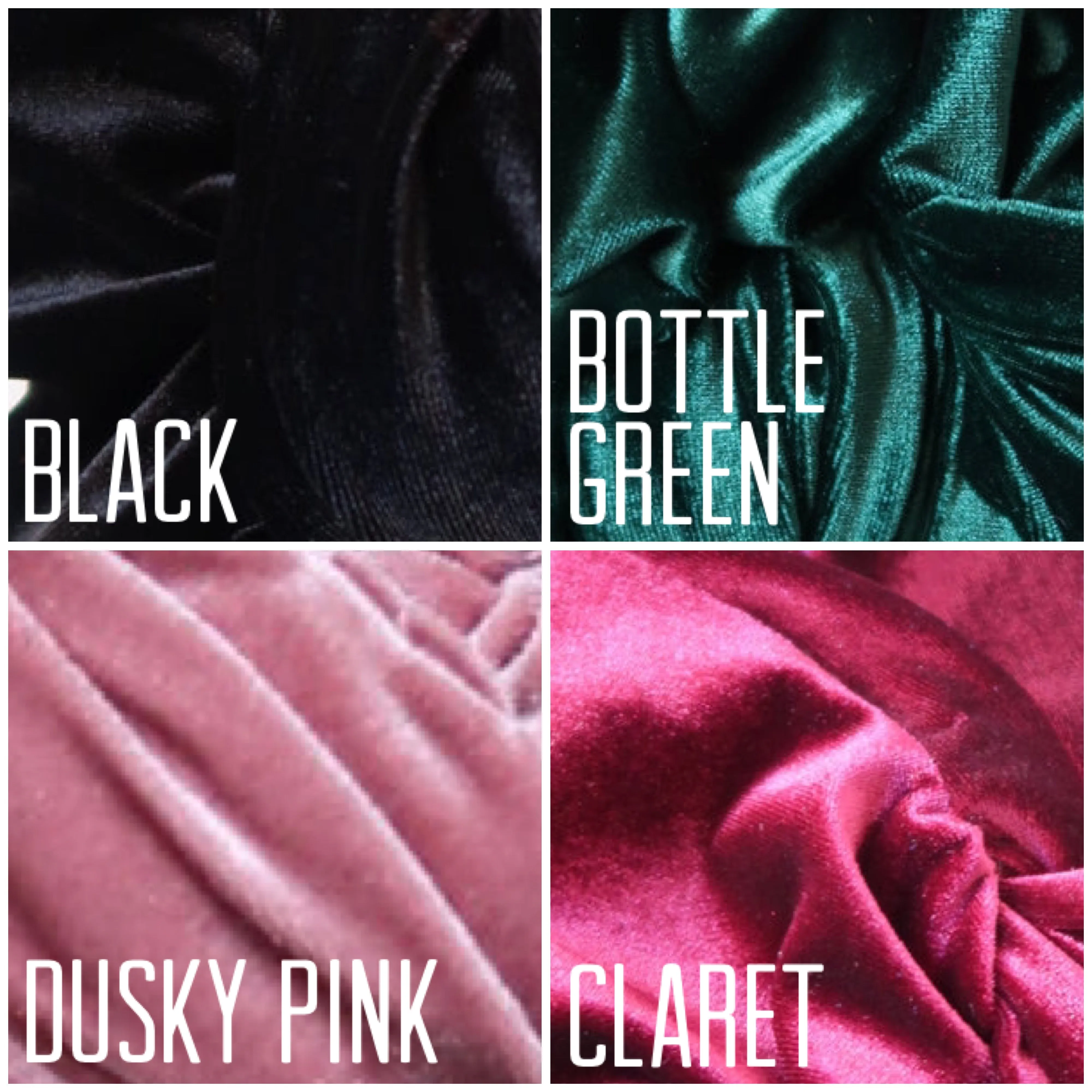 SCRUNCHIE KNOT Velvet Pre-tied Stretchy 1940s Style Turban (Full Coverage) in 4 Colours (made to order)