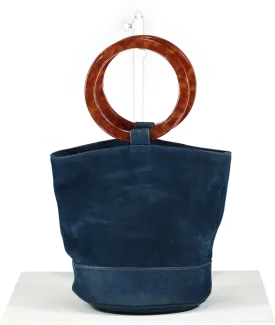 Simon Miller Blue Suede Bucket Bag One Size