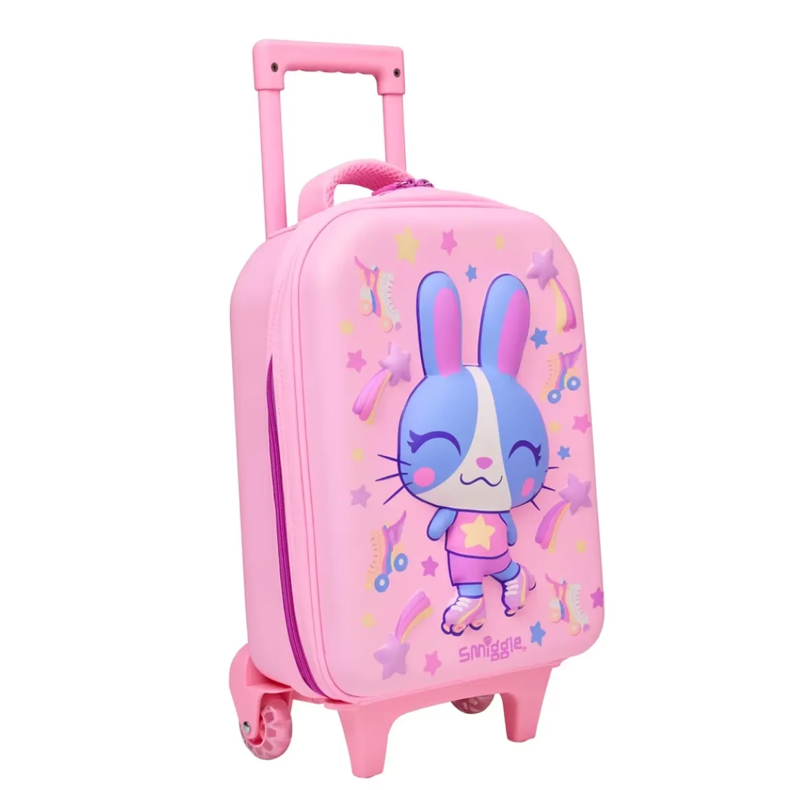 Smiggle Movin' Junior Trolley Bag With Hard Top - Pink