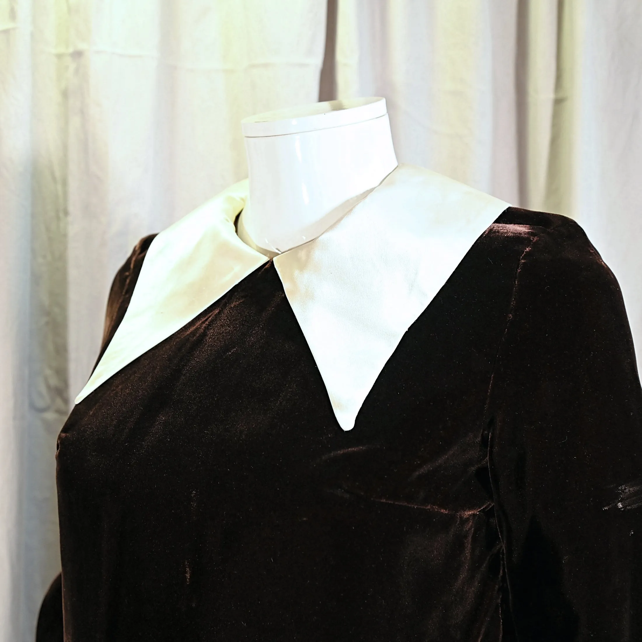 SOLD Vintage 60s Mod Brown Velvet Micro Mini Dress, Toni California S
