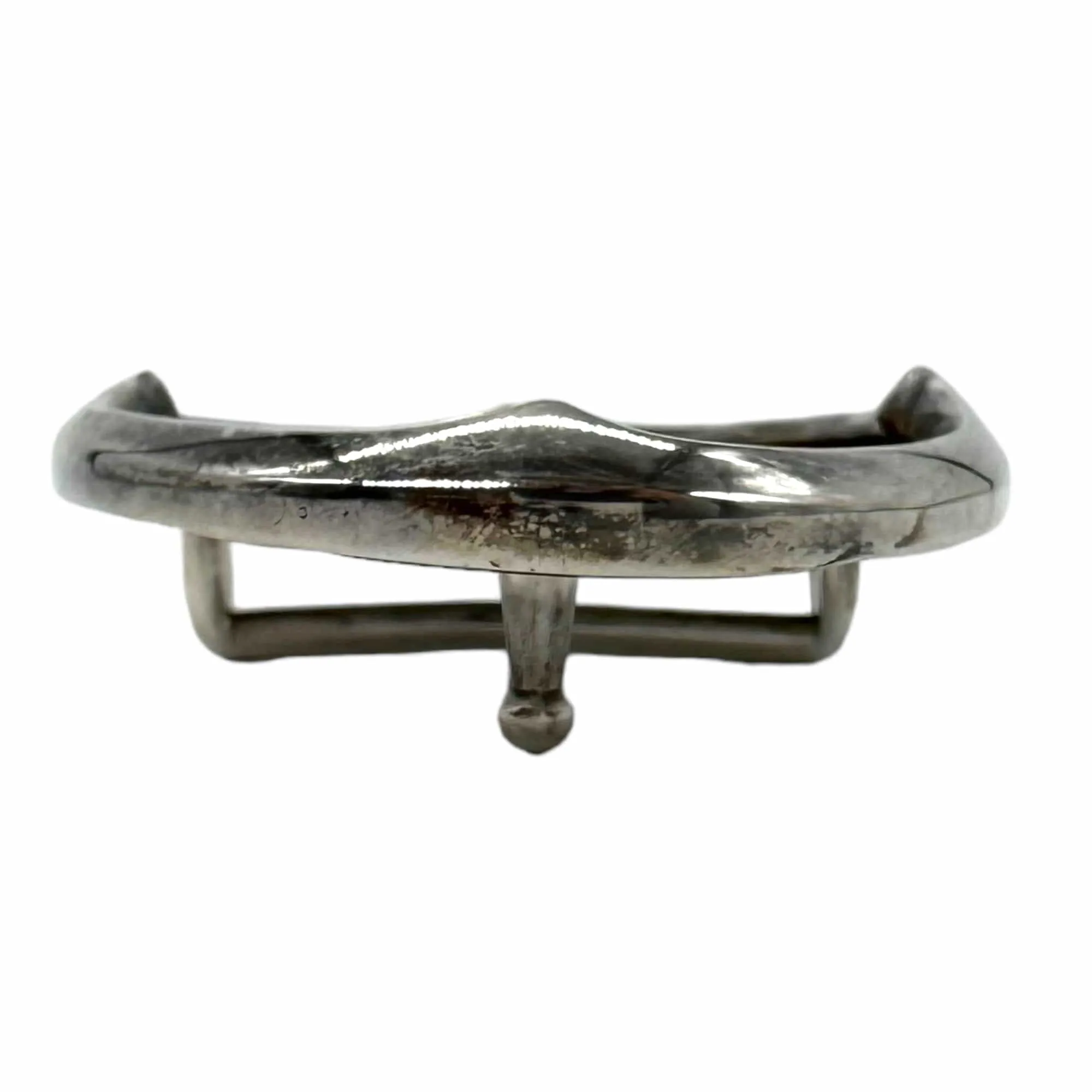 STEPHEN WEBSTER Unisex Sterling Silver & Stingray Oval Belt Buckle - Black, Ivory & Silver