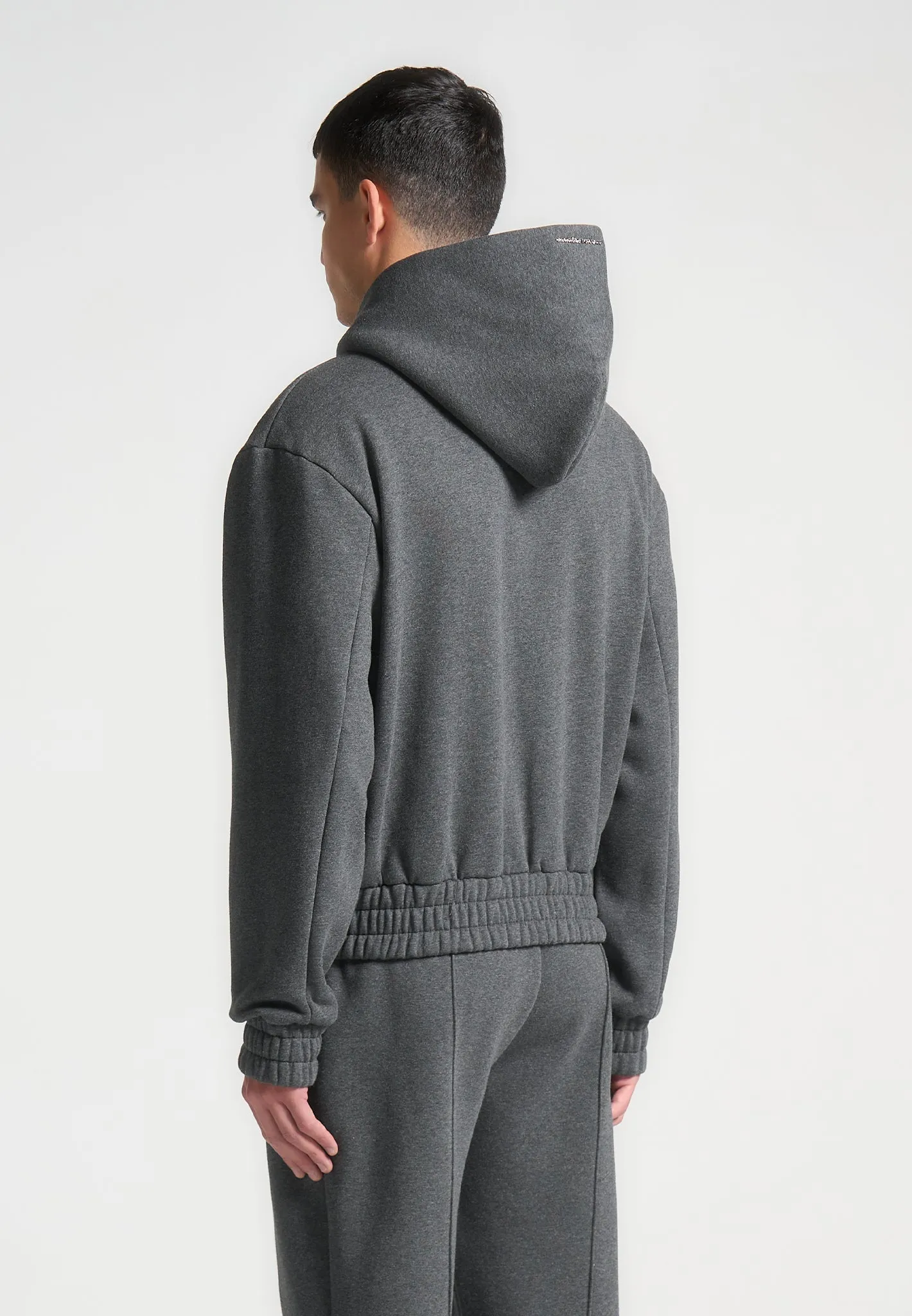 Éternel 420GSM Eiffel Embossed Zip Hoodie - Dark Grey