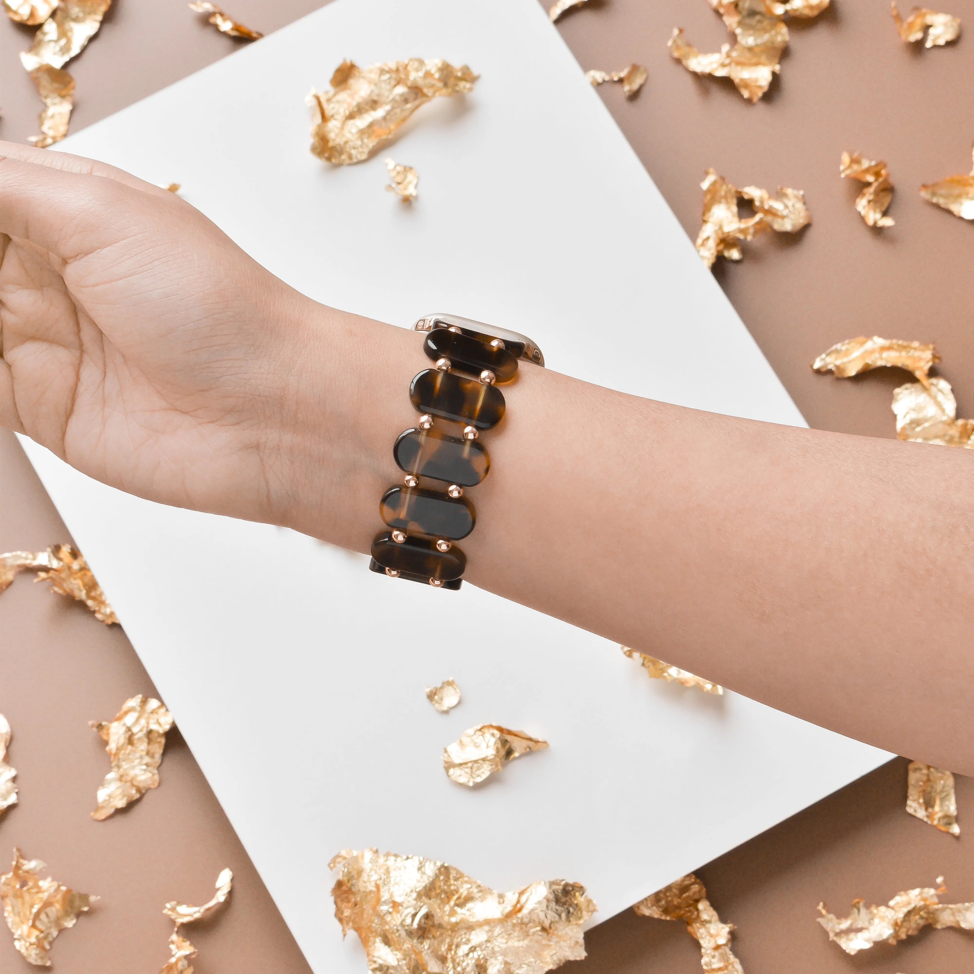 Tiger's Eye Beaded Apple Watch Strap