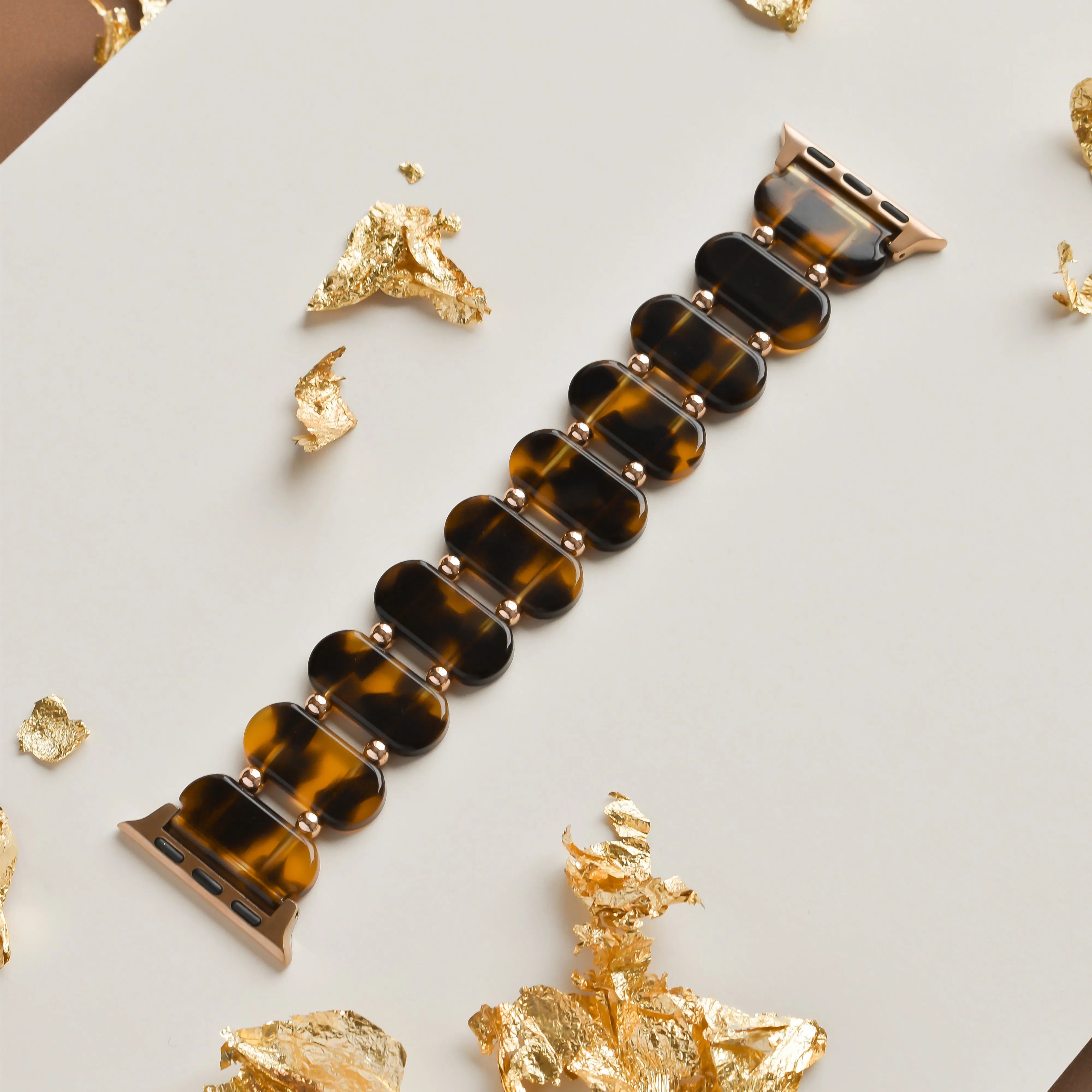 Tiger's Eye Beaded Apple Watch Strap