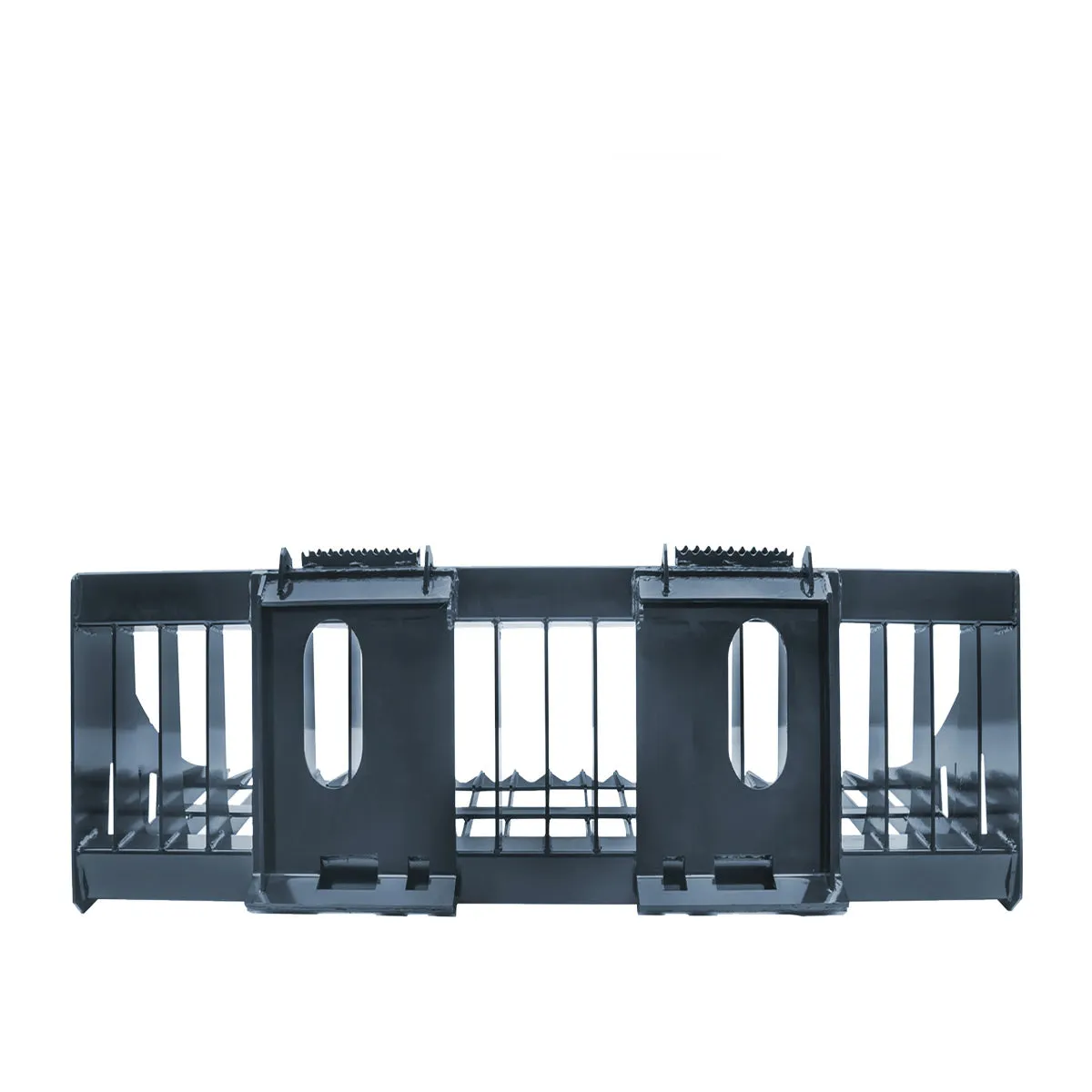 TMG Industrial 84” Skid Steer Rock Skeleton Bucket Attachment, Solid Steel, Universal Mount, 4” Tine Spacing, 45-70 HP, TMG-SB84