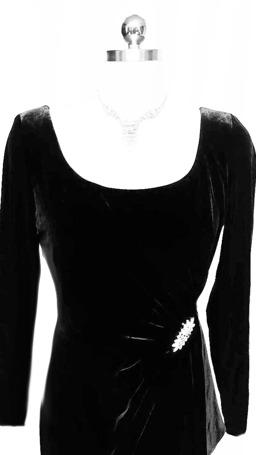 VINTAGE '30s / '40s LOOK JEFFREY & DARA EVENINGS DESIGNED BY TOM BARRA WITH RHINESTONE PIN