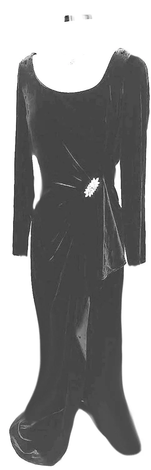 VINTAGE '30s / '40s LOOK JEFFREY & DARA EVENINGS DESIGNED BY TOM BARRA WITH RHINESTONE PIN