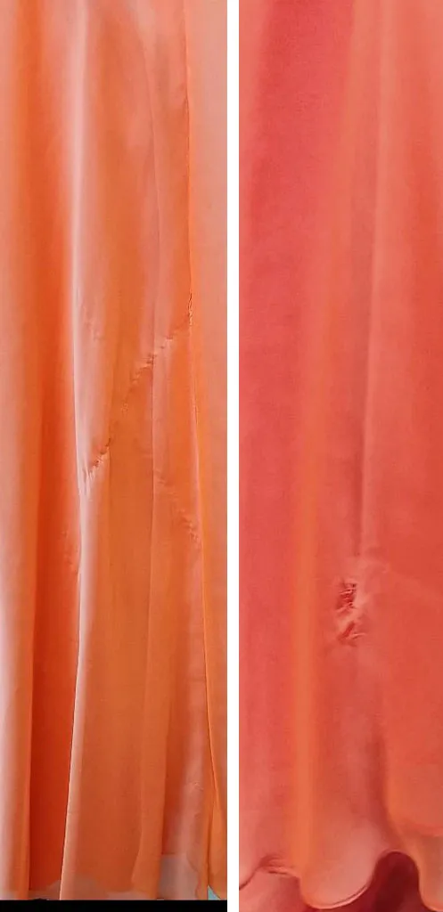 *VINTAGE GLAMOROUS NITE MOVES SPARKLING JEWELED, SEQUIN & BEADED ONE SHOULDER GODDESS EVENING GOWN IN TANGERINE