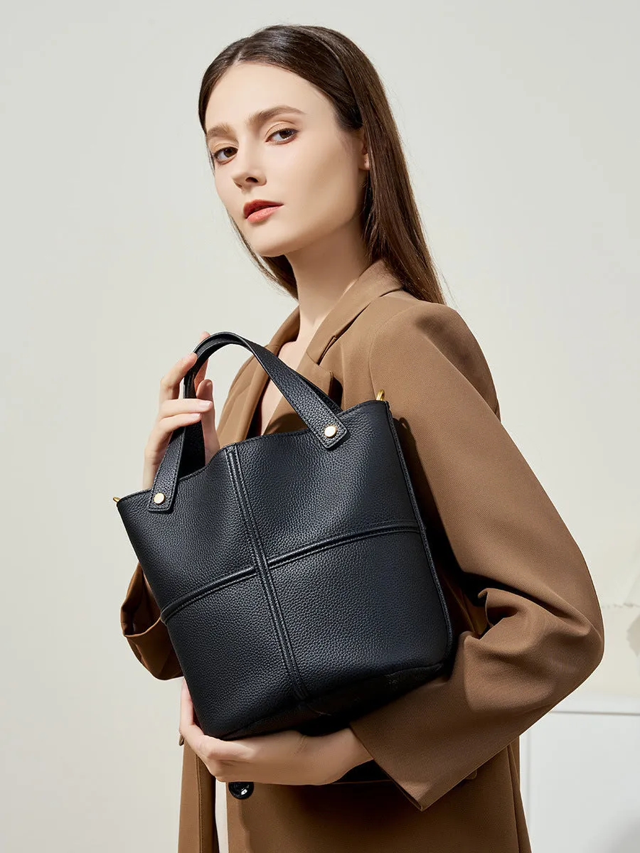 Women Fashoin Leather Cross Body Bucket Bag