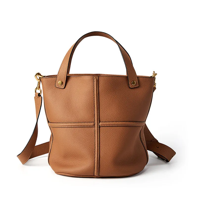Women Fashoin Leather Cross Body Bucket Bag